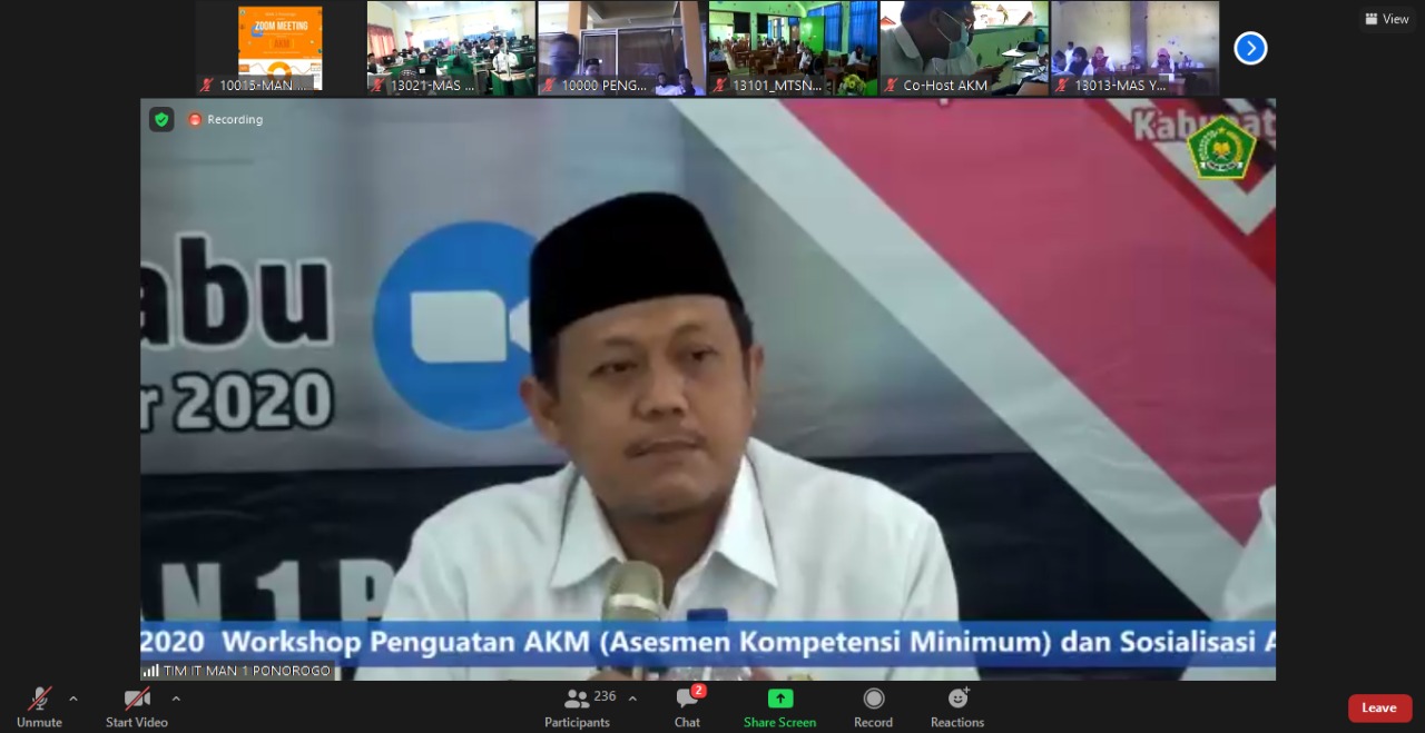 MAN 2 Ponorogo Aktif Dalam Workshop Penguatan AKM Oleh KEMENAG Ponorogo
