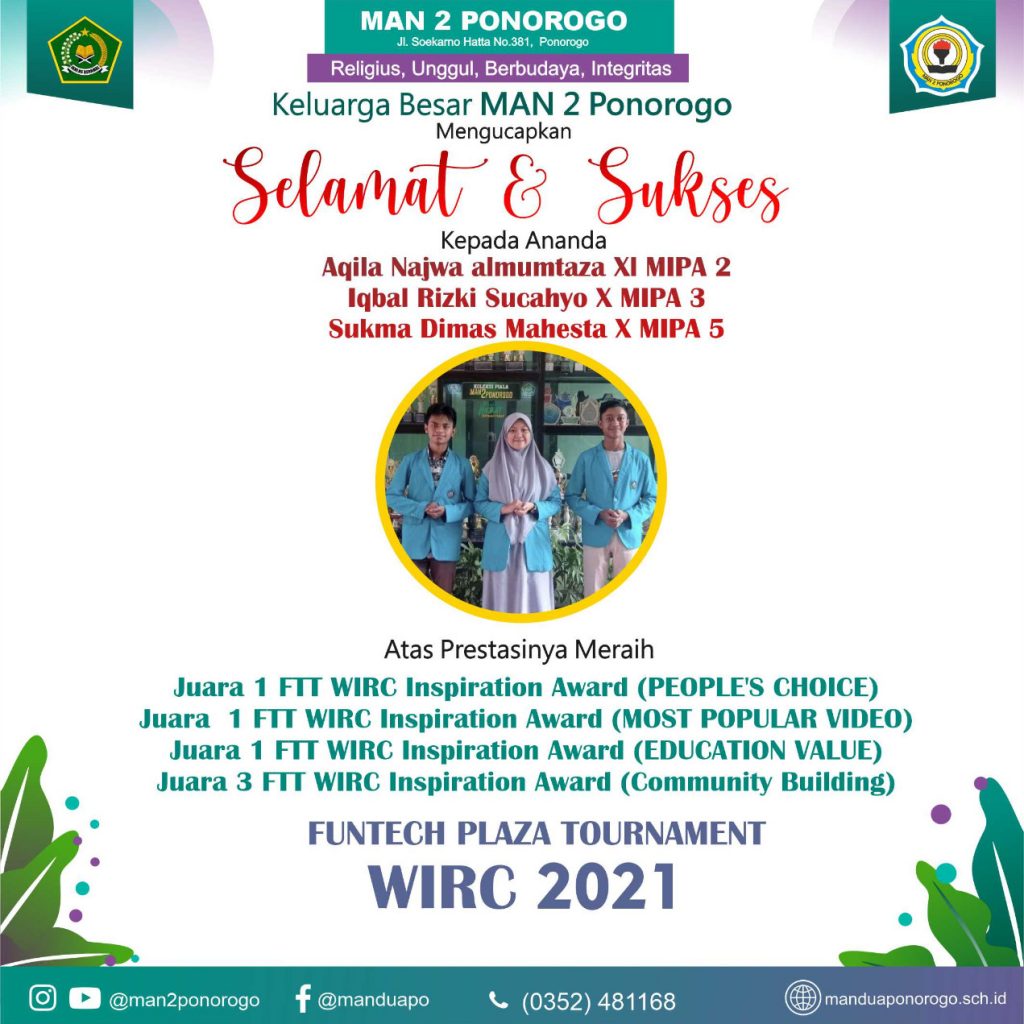 Luar Biasa, Tim Robotik MAN 2 Ponorogo Merajai Kompetisi FTT WIRC 2021