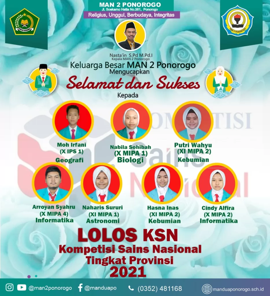 Tujuh Siswa MAN 2 Ponorogo Lolos KSN-K