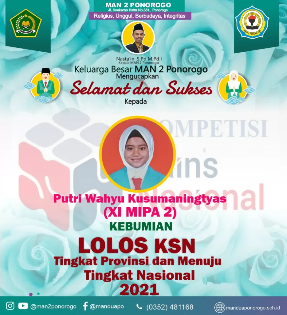 MAN 2 Ponorogo Siap Berlaga di KSN Tingkat Nasional 2021