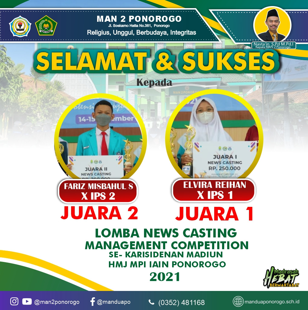 MEDALI EMAS DAN PERAK DARI LOMBA NEWS CASTING