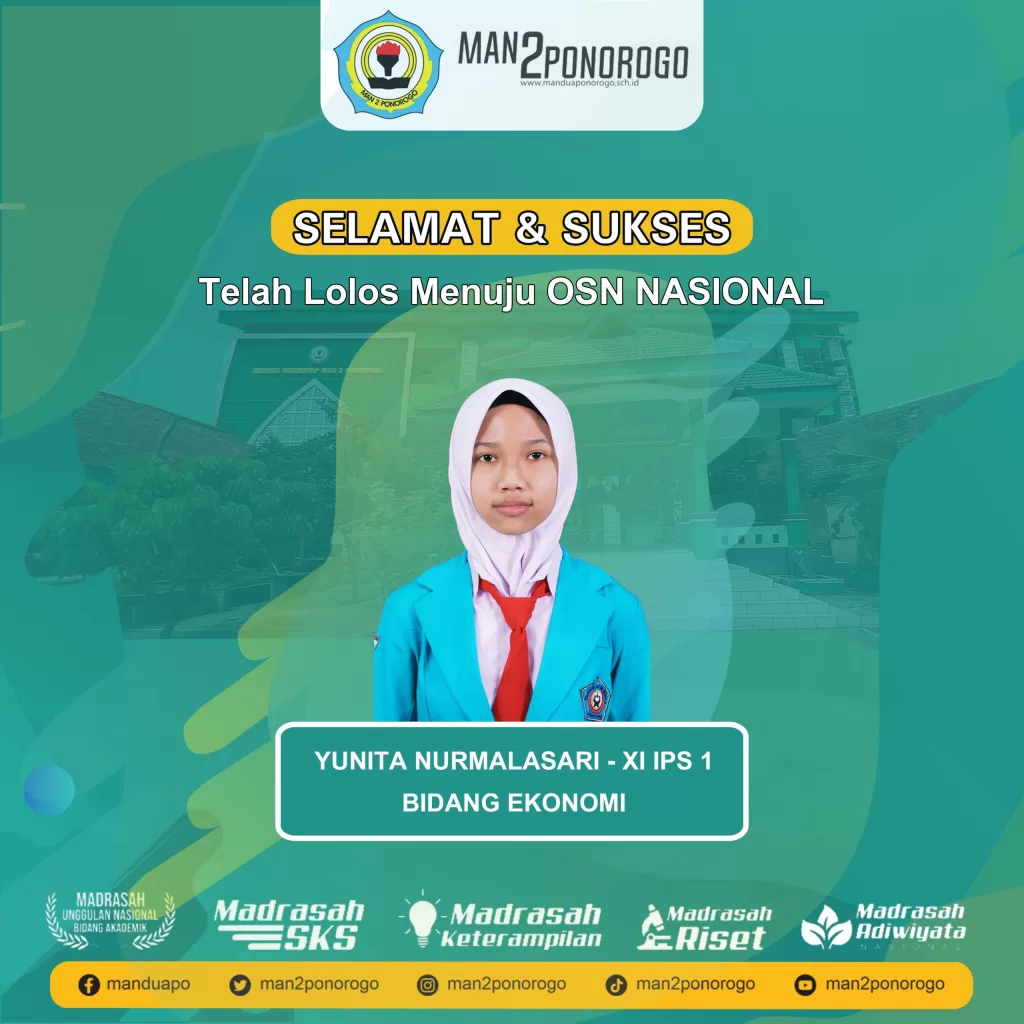 Siswi MAN 2 Ponorogo Lolos ke Tingkat Nasional OSN 2022 Bidang Ekonomi