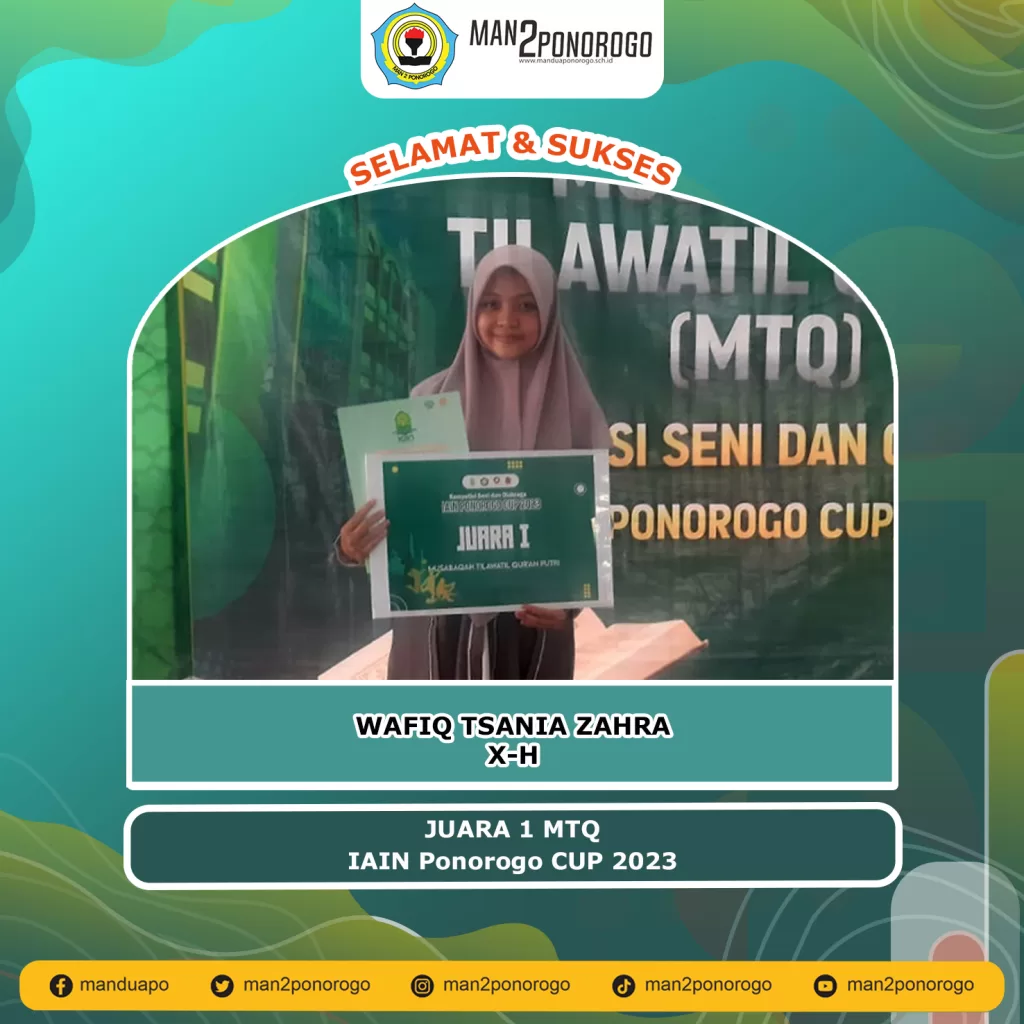 Siswi MAN 2 Ponorogo Juara MTQ di Ponorogo Cup 2023
