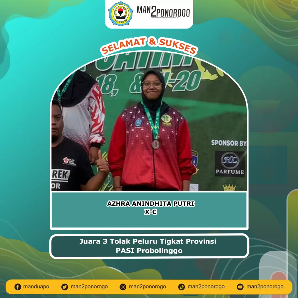 Hebat! Siswi MAN 2 Ponorogo Raih Juara 3 Cabang Tolak Peluru PASI Probolinggo