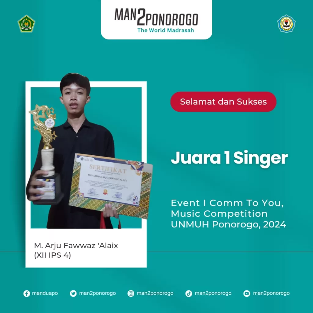 Keluarkan Suara Emas, Siswa MAN 2 Ponorogo Kembali Membawa Piala Kejuaraan
