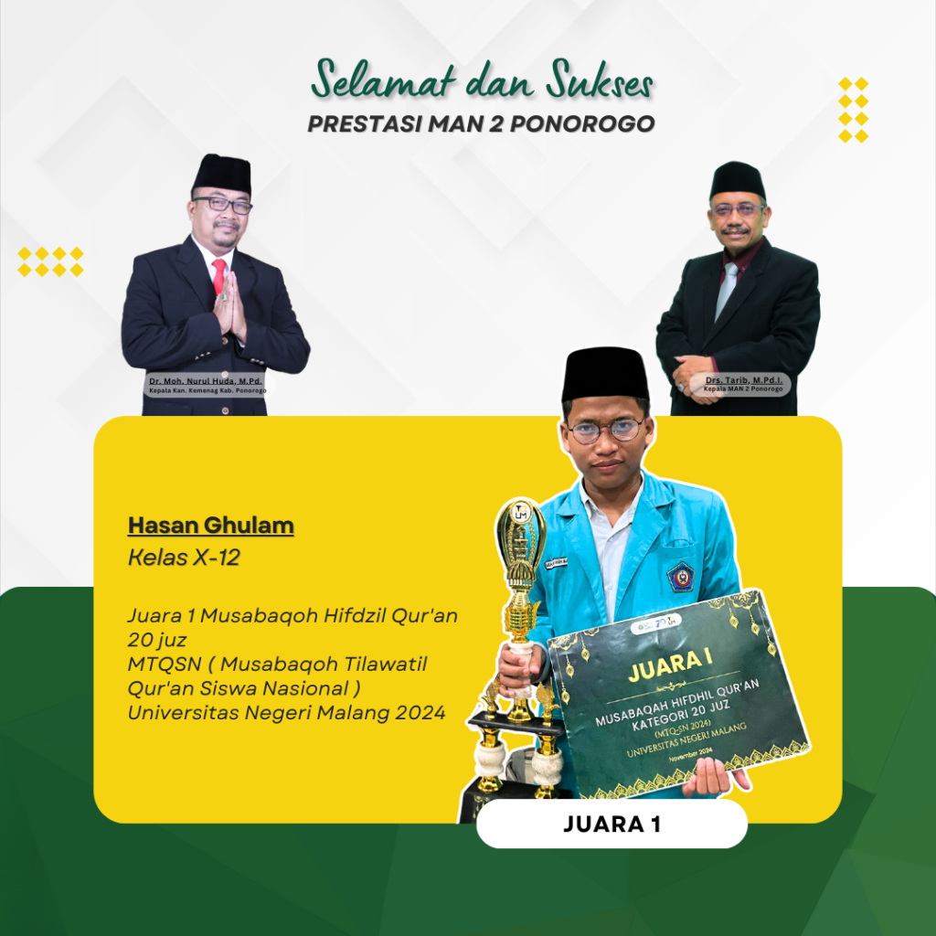 Delegasi MAN 2 Ponorogo Raih Juara di Universitas Negeri Malang